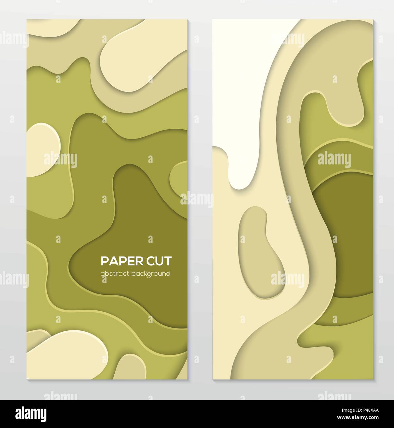 Abstract green banner - set of vector template illustrations Stock ...