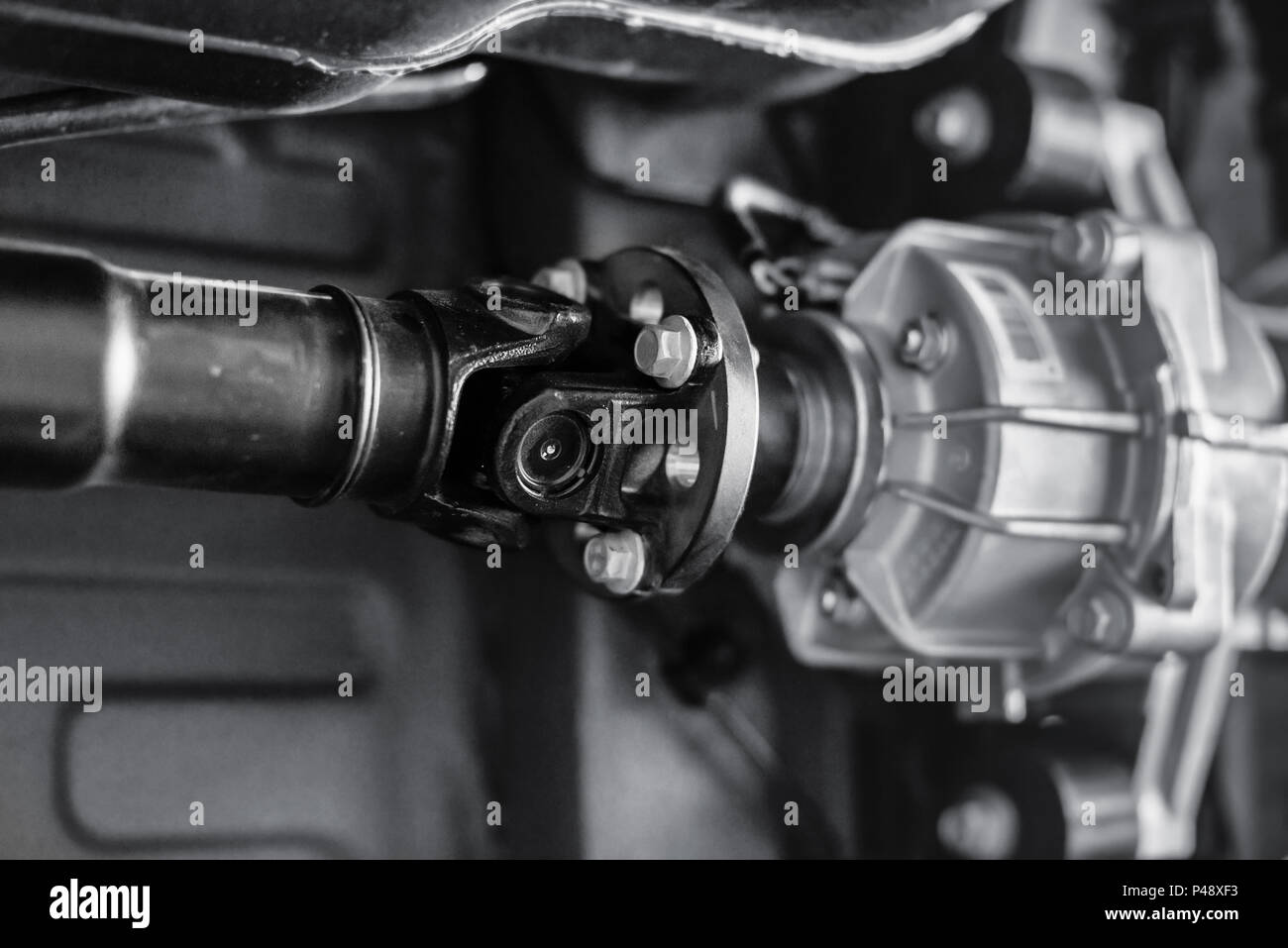 connecting the propeller shaft assy Stock Photo Alamy