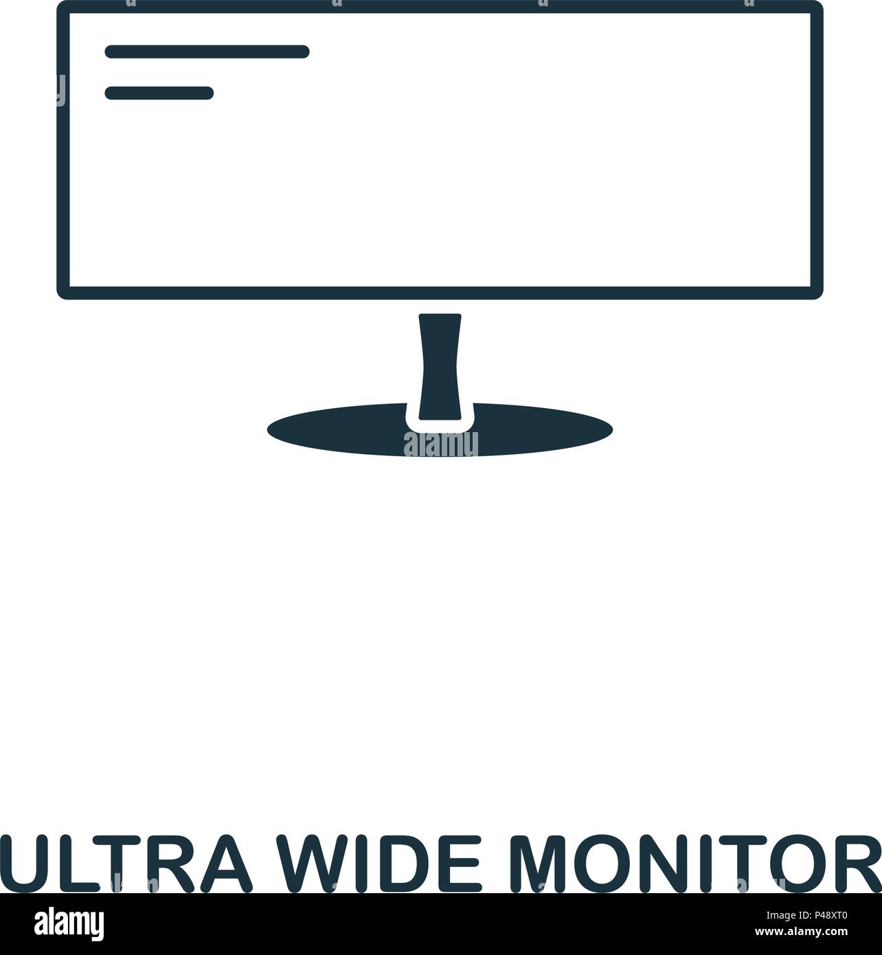 Ultra Wide Monitor icon. Line style icon design. UI. Illustration of ultra wide monitor icon. Pictogram isolated on white. Ready to use in web design, apps, software, print. Stock Vector