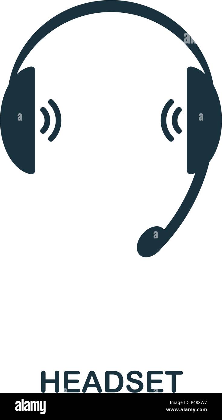 Headset icon. Line style icon design. UI. Illustration of headset icon. Pictogram isolated on white. Ready to use in web design, apps, software, print. Stock Vector