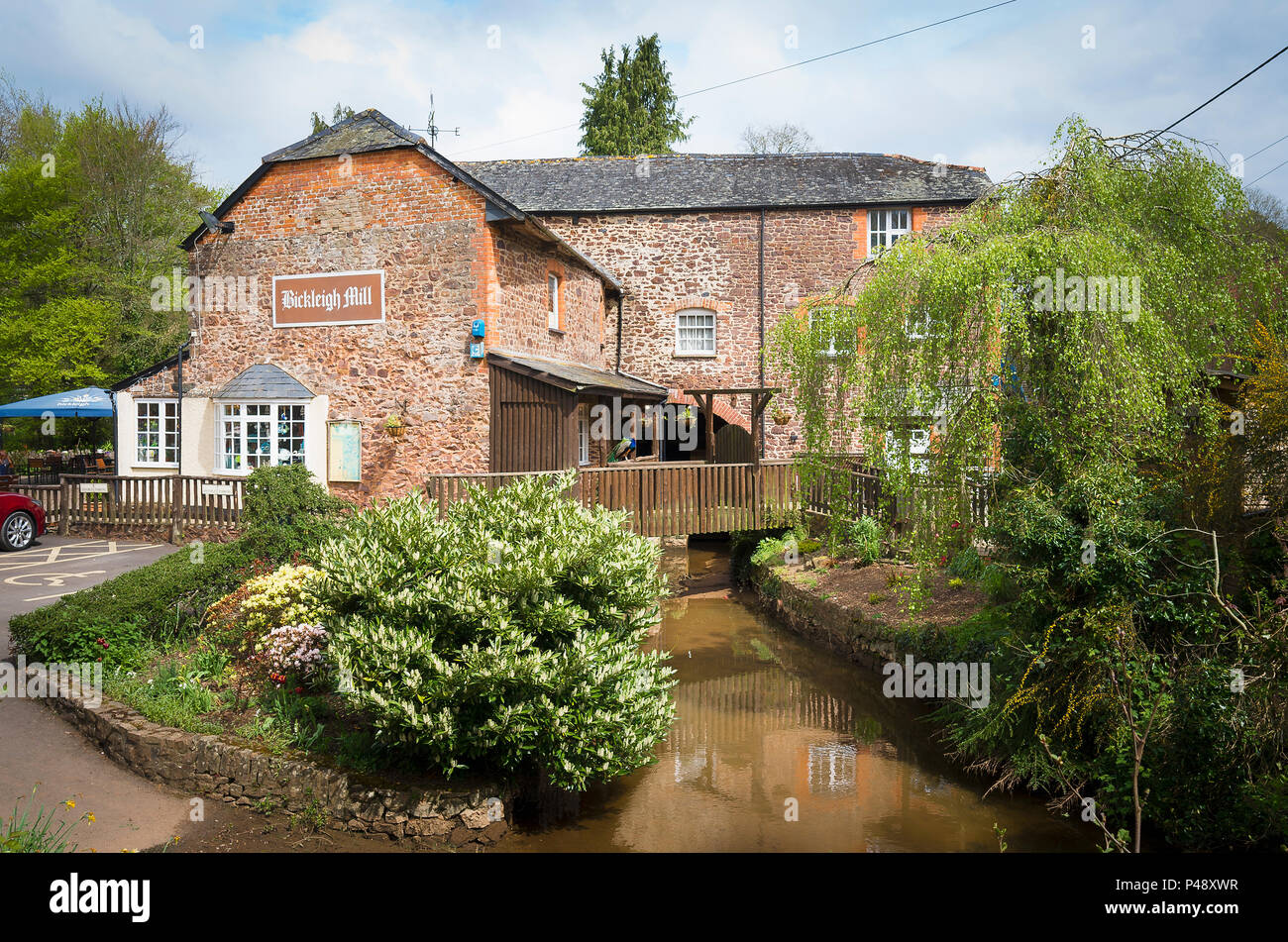 Bickleigh Mill  is a popular shopping and eating venue near Tiverton in North Devon UK Stock Photo