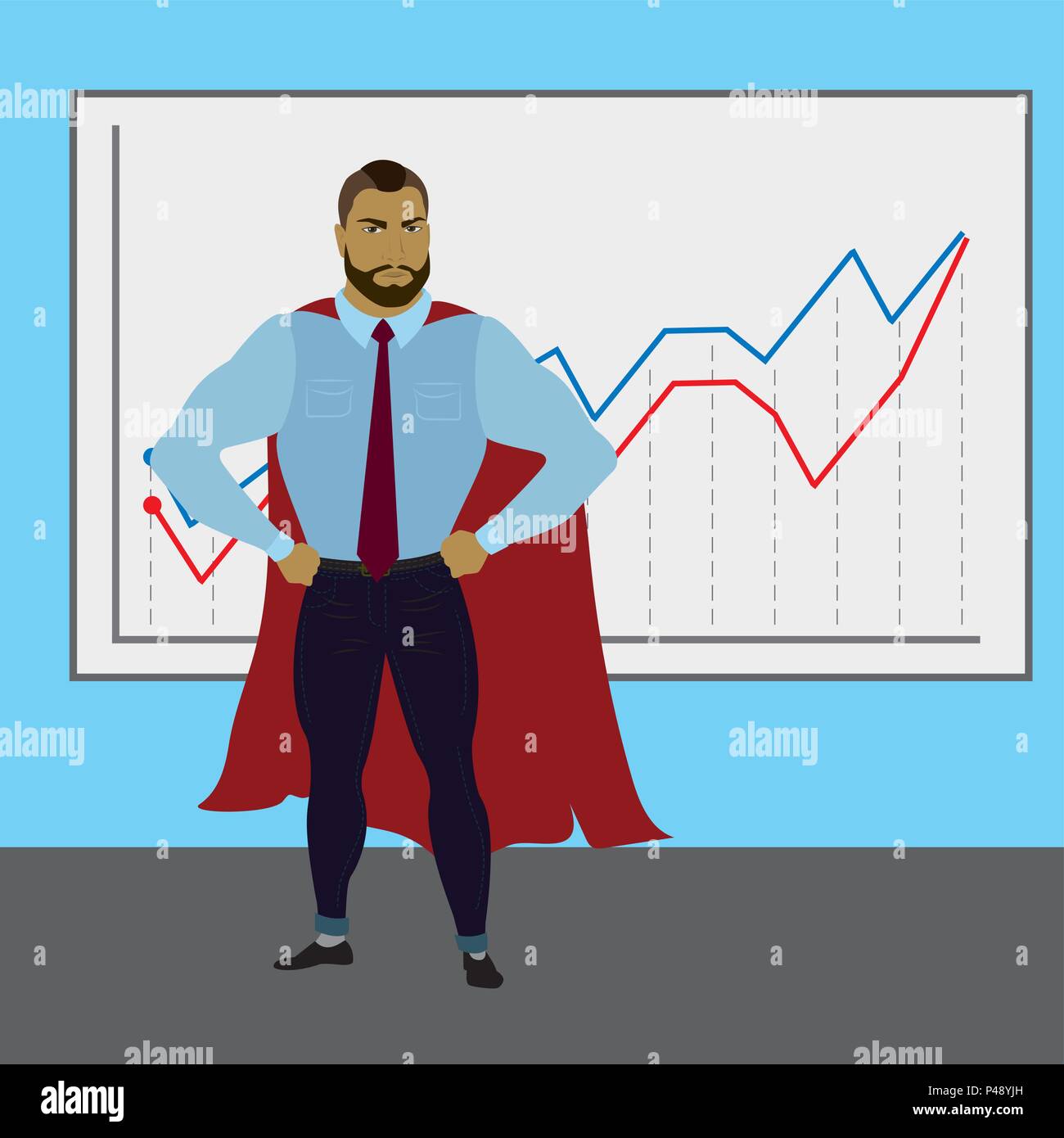 Super hero businessman, business concept,stock vector illustration ...