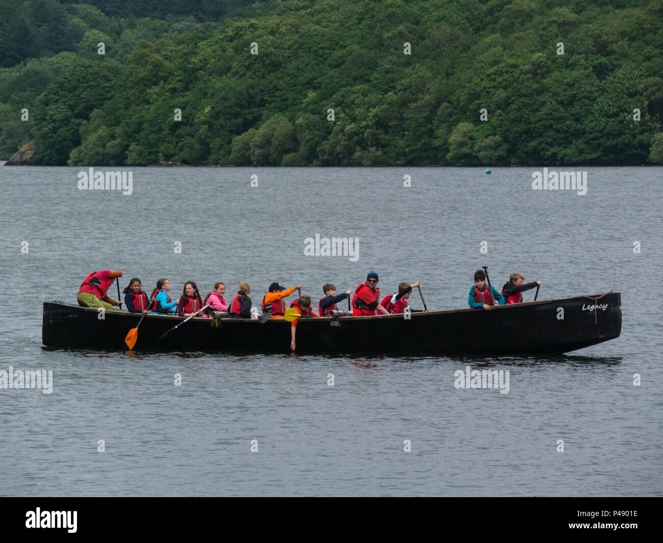 School children with instructors on school half term activity holiday