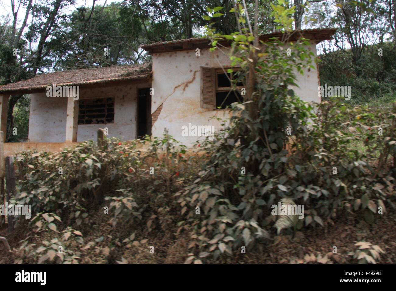 PIRACAIA, SP – 18.08.2015: AREA RURAL DE PIRACAIA E JOANÓPLIS  Imagens de área rural de Piracaia e Joanópolis região nordeste do Estado de São Paulo. Orelhão, animais pastando, rua de terra, trator, casinha abandonada.  (Foto: Eliane Neves  / Fotoarena) Stock Photo