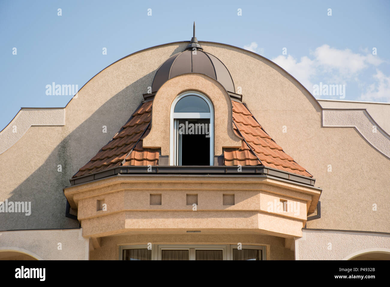 Vintage Dormer And Window On Roof At House Retro Style Toned