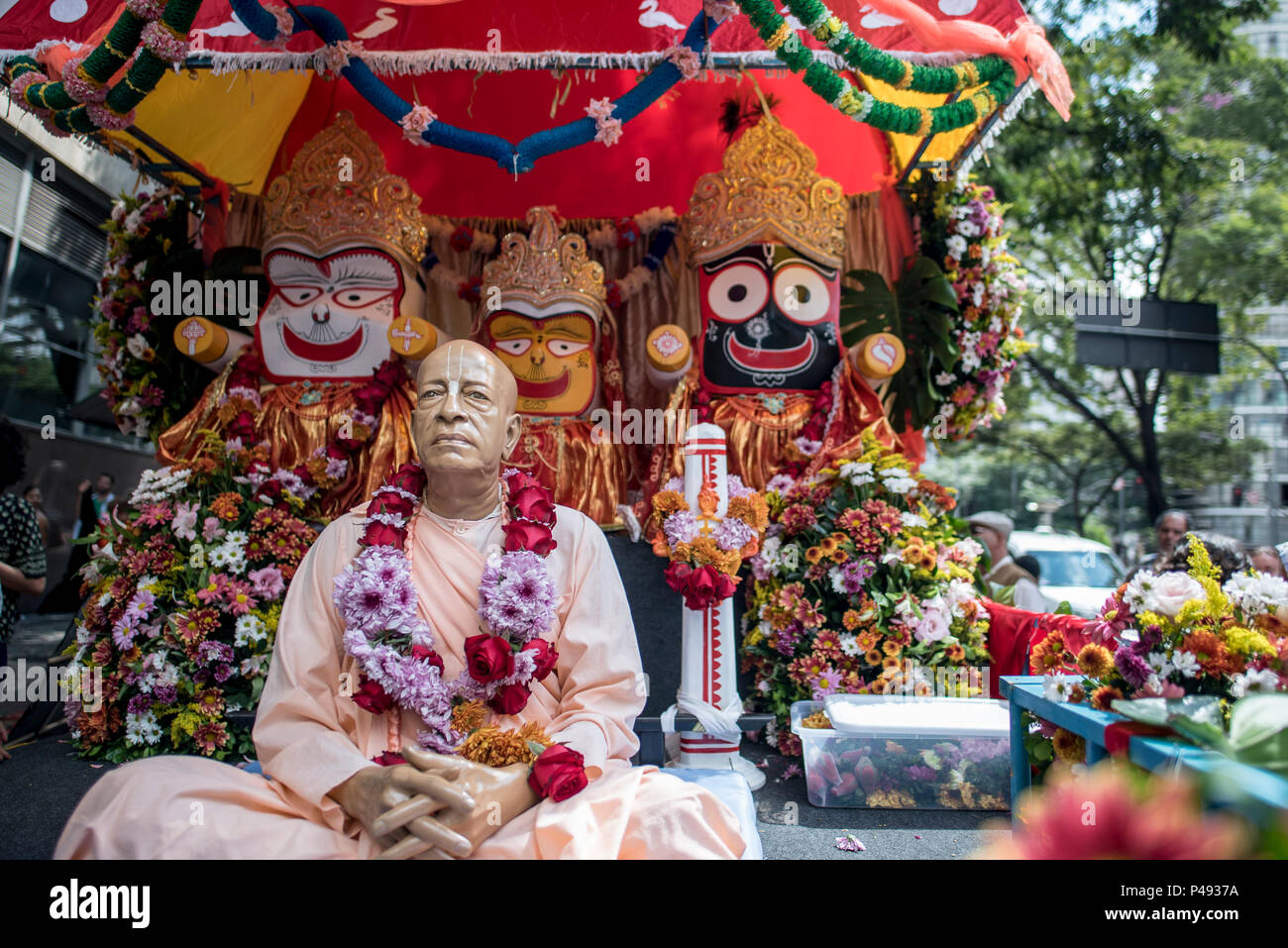 BELO HORIZONTE, MG - 22.08.2015: FESTIVAL RATHA-YATRA - evento religioso-cultural milenar organizado pela  Movimento Hare Krishna de Belo Horizonte. (Foto: Nereu Jr. / Fotoarena) Stock Photo