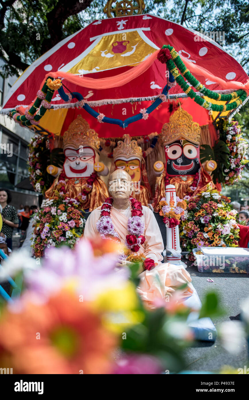 BELO HORIZONTE, MG - 22.08.2015: FESTIVAL RATHA-YATRA - evento religioso-cultural milenar organizado pela  Movimento Hare Krishna de Belo Horizonte. (Foto: Nereu Jr. / Fotoarena) Stock Photo