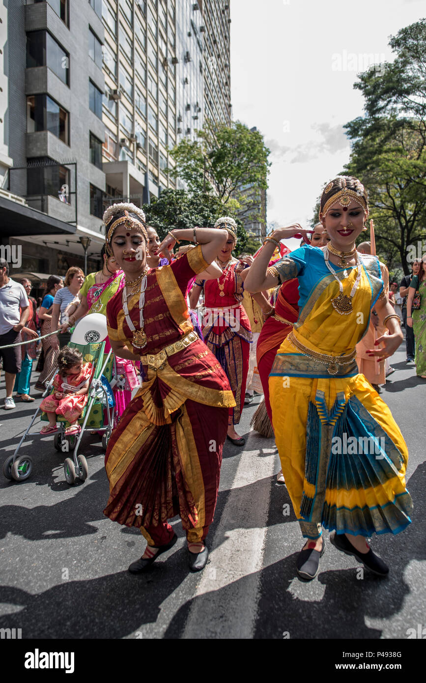 BELO HORIZONTE, MG - 22.08.2015: FESTIVAL RATHA-YATRA - evento religioso-cultural milenar organizado pela  Movimento Hare Krishna de Belo Horizonte. (Foto: Nereu Jr. / Fotoarena) Stock Photo