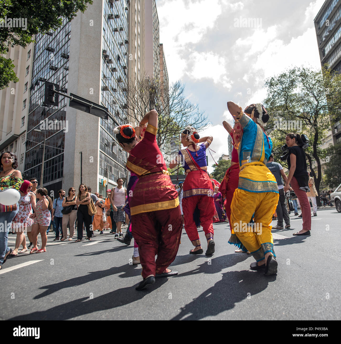 BELO HORIZONTE, MG - 22.08.2015: FESTIVAL RATHA-YATRA - evento religioso-cultural milenar organizado pela  Movimento Hare Krishna de Belo Horizonte. (Foto: Nereu Jr. / Fotoarena) Stock Photo