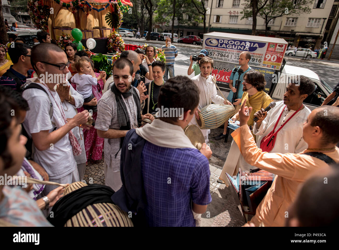 BELO HORIZONTE, MG - 22.08.2015: FESTIVAL RATHA-YATRA - evento religioso-cultural milenar organizado pela  Movimento Hare Krishna de Belo Horizonte. (Foto: Nereu Jr. / Fotoarena) Stock Photo