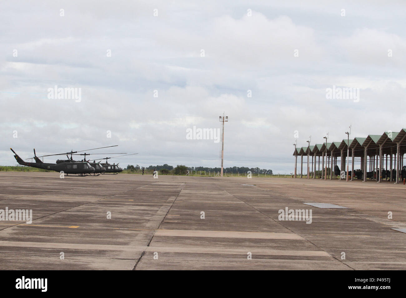 CAMPO GRANDE, MS -27.03.2015 - BASE AÉREA DE CAMPO GRANDE - Base aérea de Campo Grande, helicopteros e o Avião de Transporte chamado Amazonas. (Foto: Gustavo MAgnusson / Fotoarena) Stock Photo