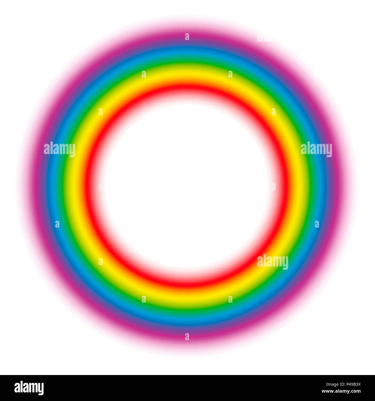 Illuminating rainbow gradient aura ring. Subtle body circle - illustration on white background. Stock Photo