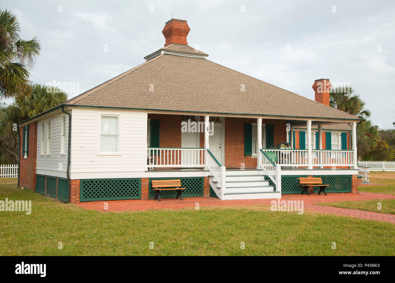 Principal Keeper's Dwelling, Ponce de Leon Inlet Light Station Museum,  Florida Stock Photo