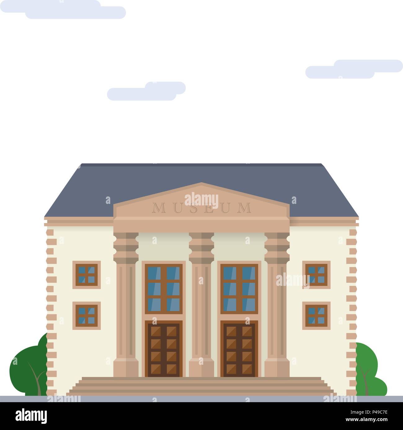 Isolated vector icon of classicist museum building Stock Vector