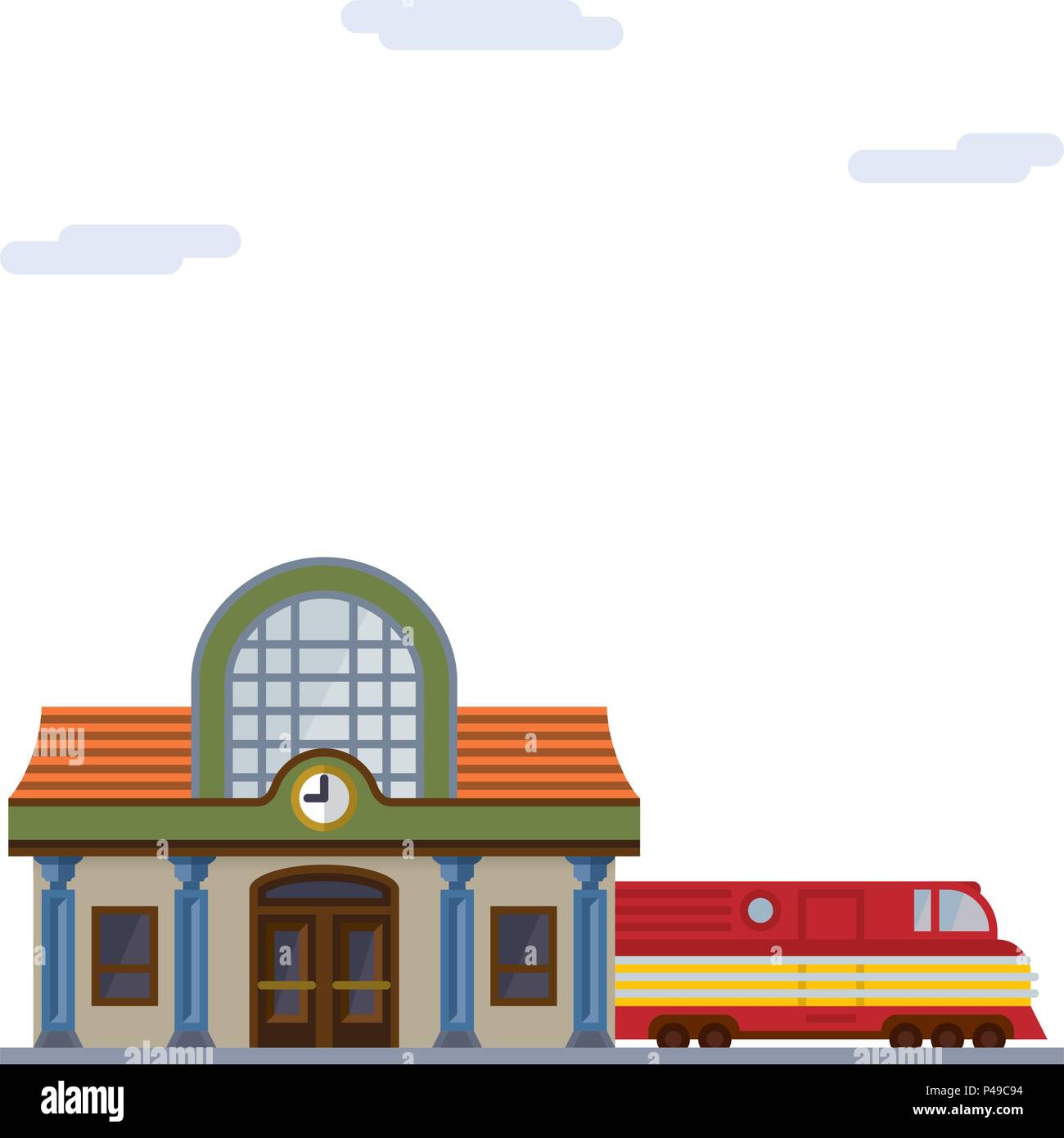 Isolated vector icon of railway station building Stock Vector