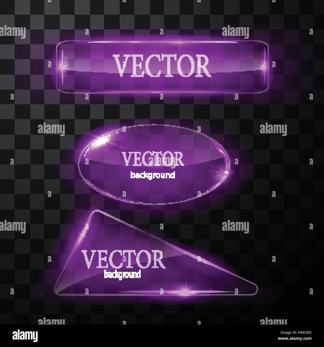 Glass vector button plane. Easy editable background Stock Vector