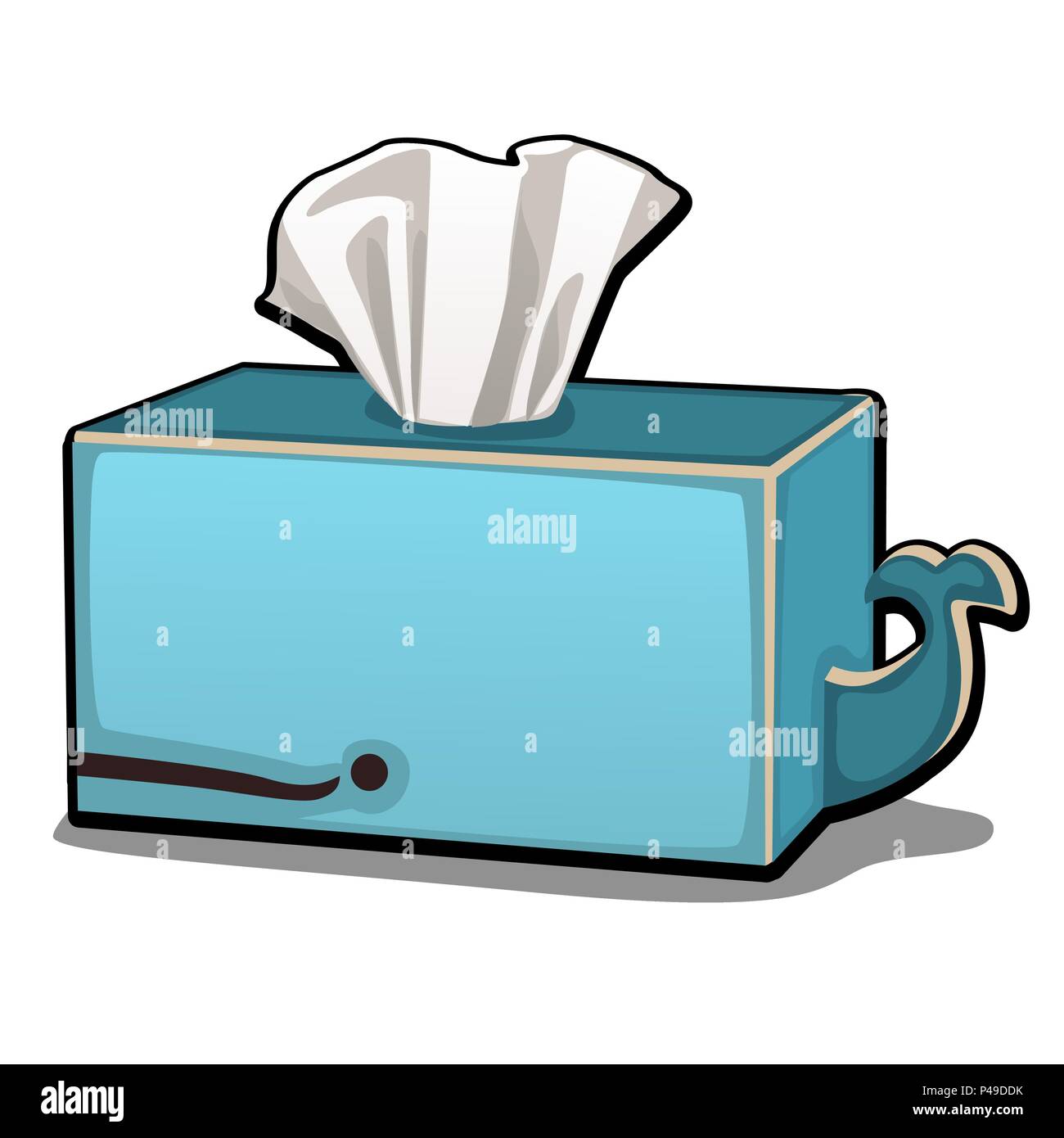 Napkin box in the shape of a whale isolated on white background. Vector cartoon close-up illustration. Stock Vector
