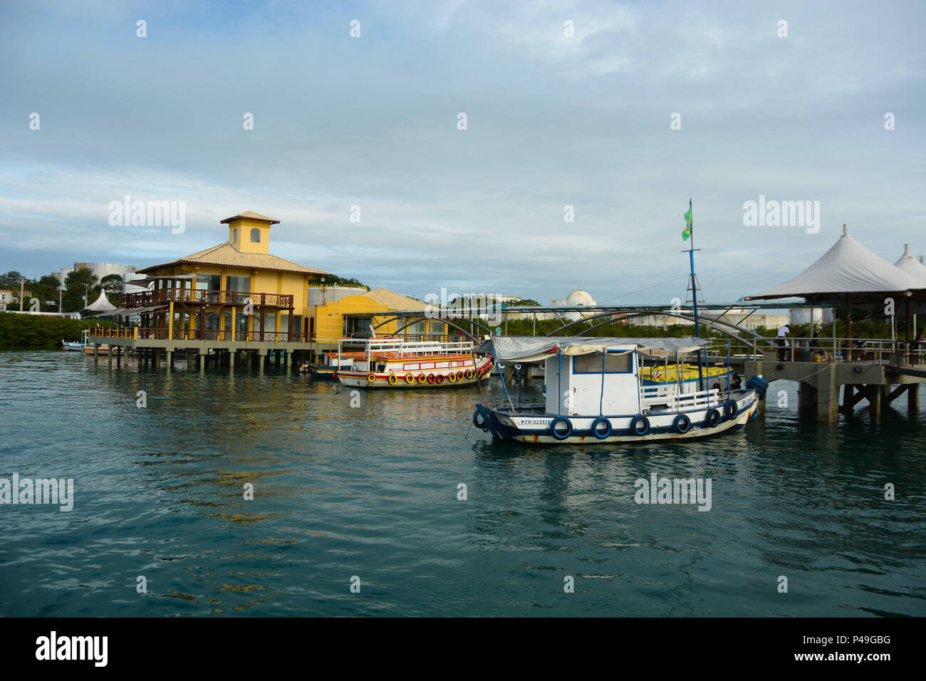 SALVADOR, BA - 19.07.2015: ILHA DOS FRADES NA BAHIA - A cidade de Madre de Deus é o principal ponto de partida para a travessia para a Ilha dos Frades. Na foto, Terminal Marítimo de Madre de Deus. (Foto: Mauro Akin Nassor / Fotoarena) Stock Photo