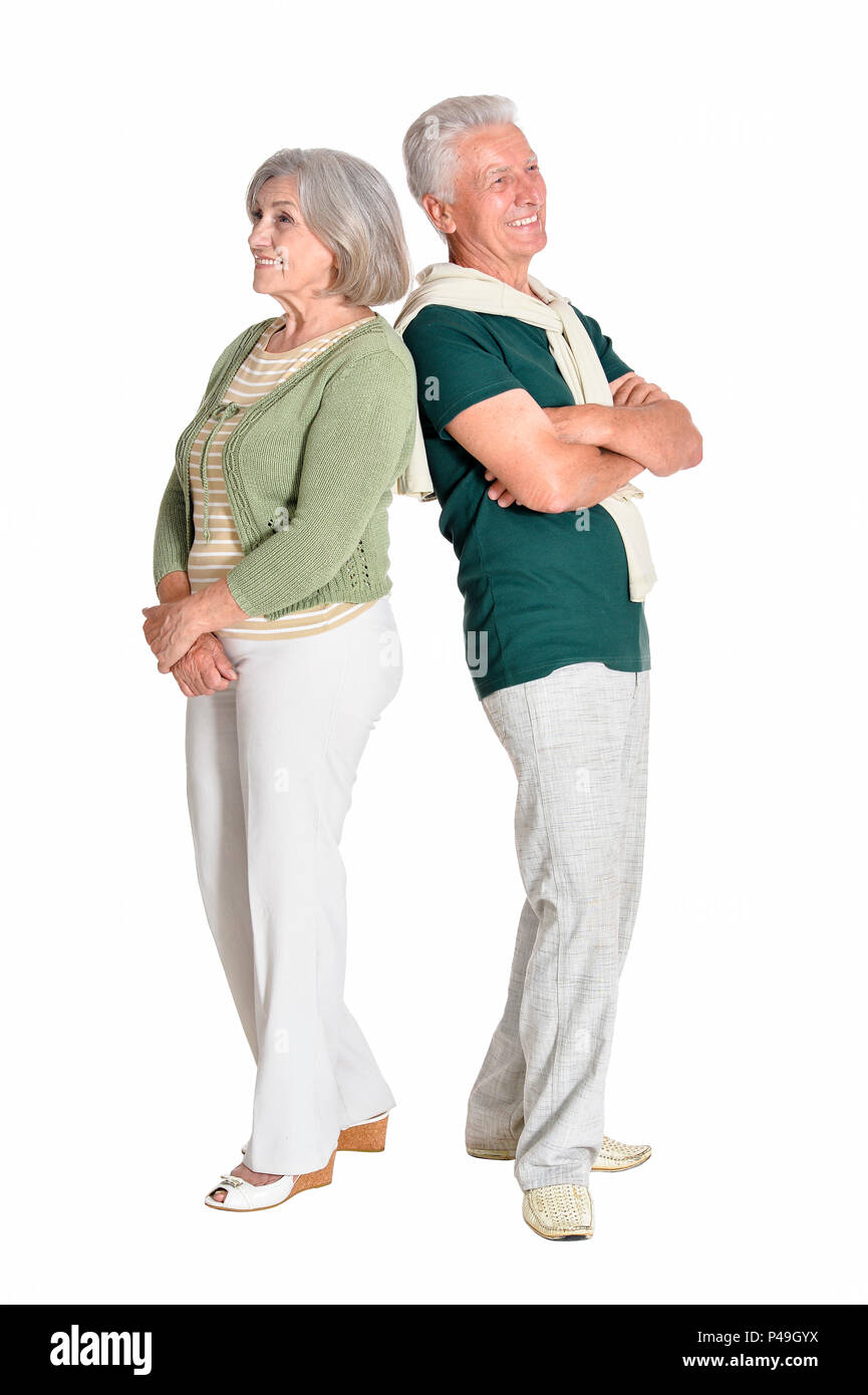 Portrait of beautiful senior couple posing isolated Stock Photo - Alamy