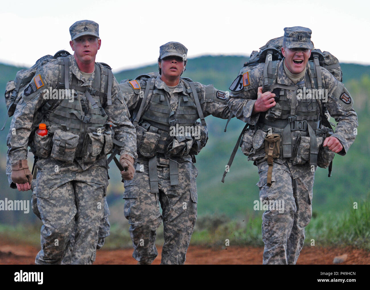 Staff Sgt. Blair Bench, Pvt. 1st Class Jessica Rojas, and Capt. Garland ...