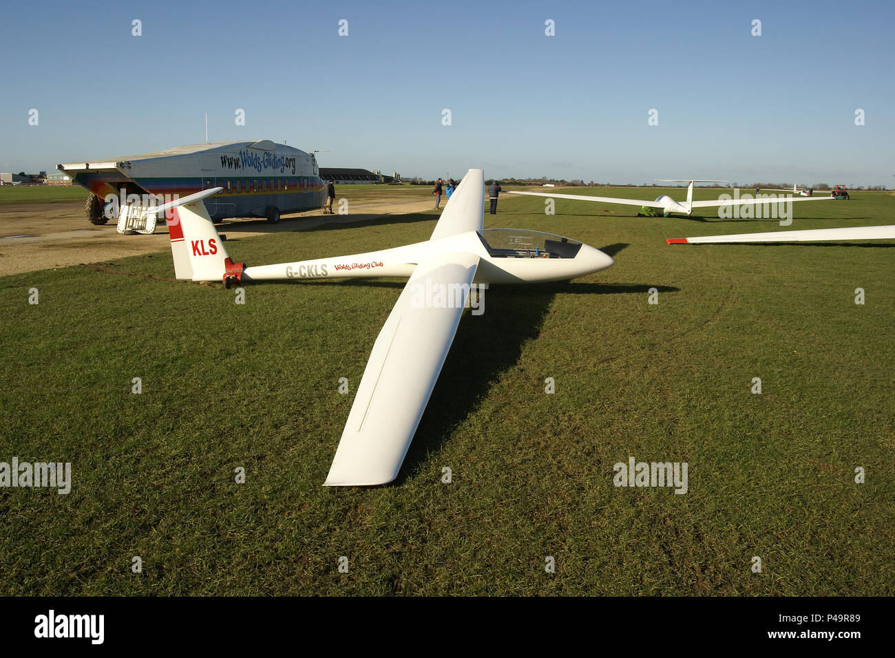 glider on Airfield Stock Photo