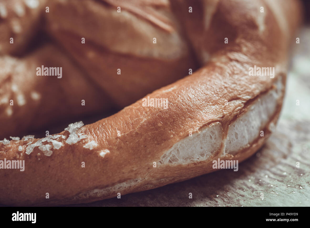 Fresh Rustic Pretzels From the Oven on Baking Sheet Stock Photo
