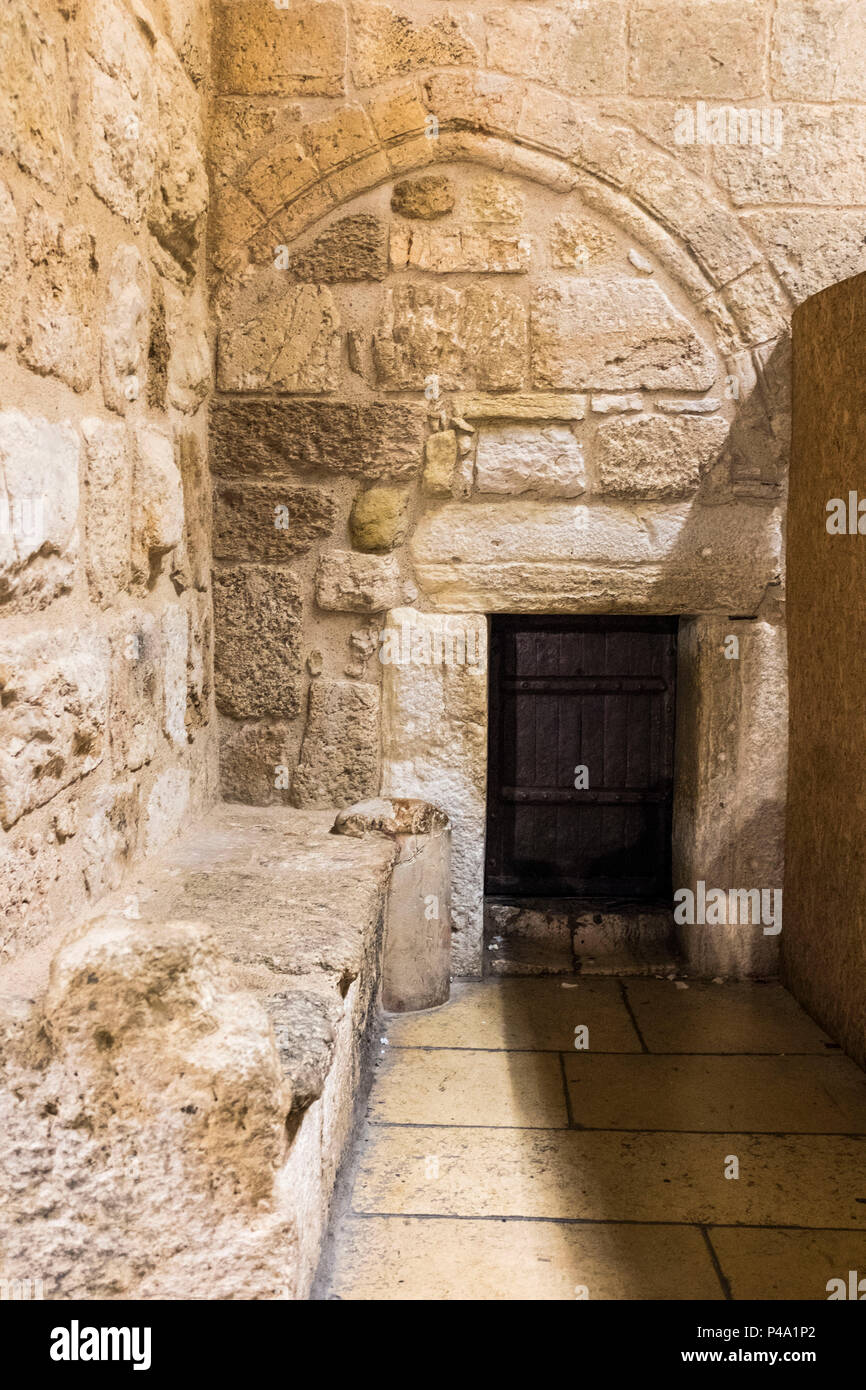 Entrance of Church of the Nativity, Bethlehem, West Bank, Palestine Stock Photo