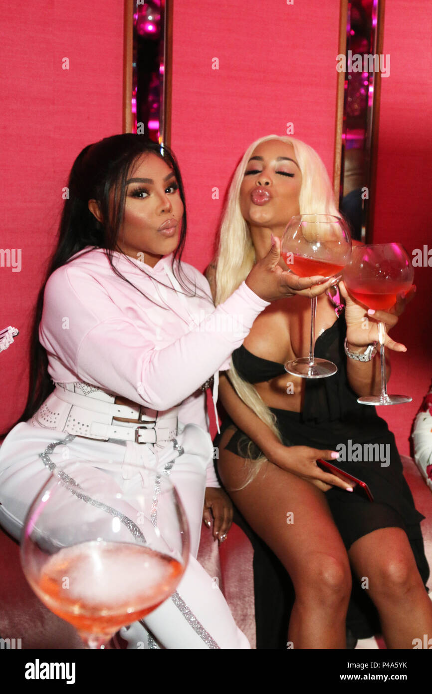 Hollywood, California, USA. 20th June, 2018. LiL Kim & Dreamdoll attend the Paris Hilton X boohoo Official Launch Party at Delilah, June 20, 2018 in Hollywood, Califonia. Photo Credit: Walik Goshorn/Mediapunch/Alamy Live News Stock Photo