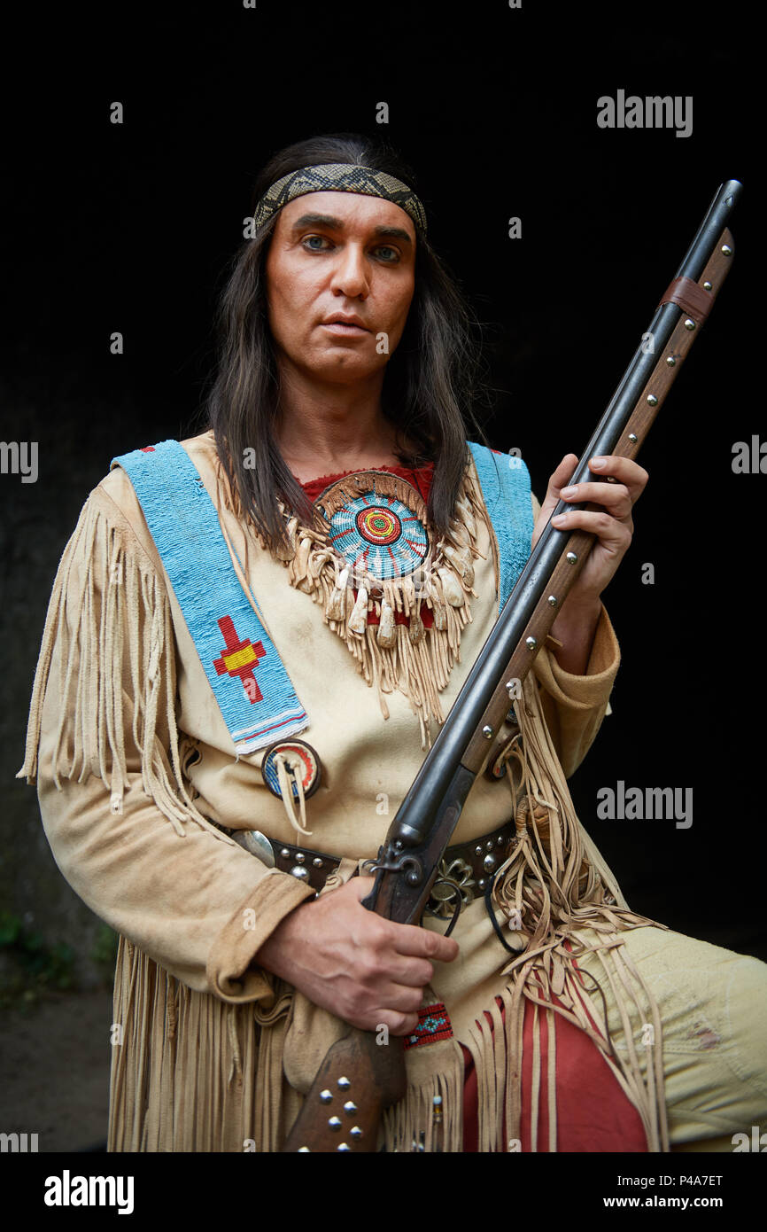 Lennestadt, Germany. 21st June, 2018. Jean-Marc Birkholz As Winnetou