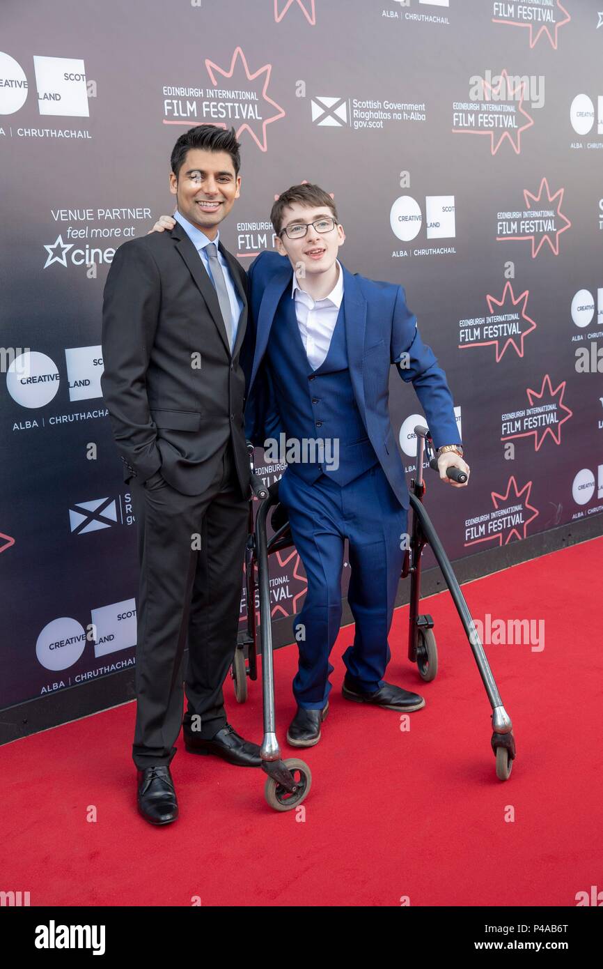 Edinburgh, UK. 21st June 2018. Premiere of Eaten by Lions directed by Jason Wingard at the Edinburgh International Film Festival  Pictured: Antonio Aakeel and Jack Carroll Credit: Rich Dyson/Alamy Live News Stock Photo