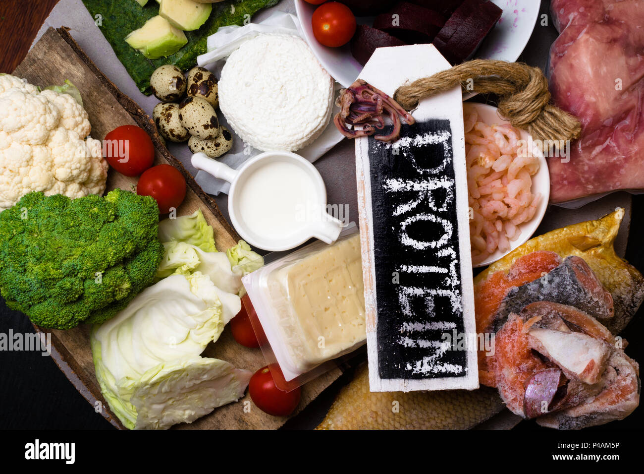Eggs milk fish beef meat meal hi-res stock photography and images - Alamy