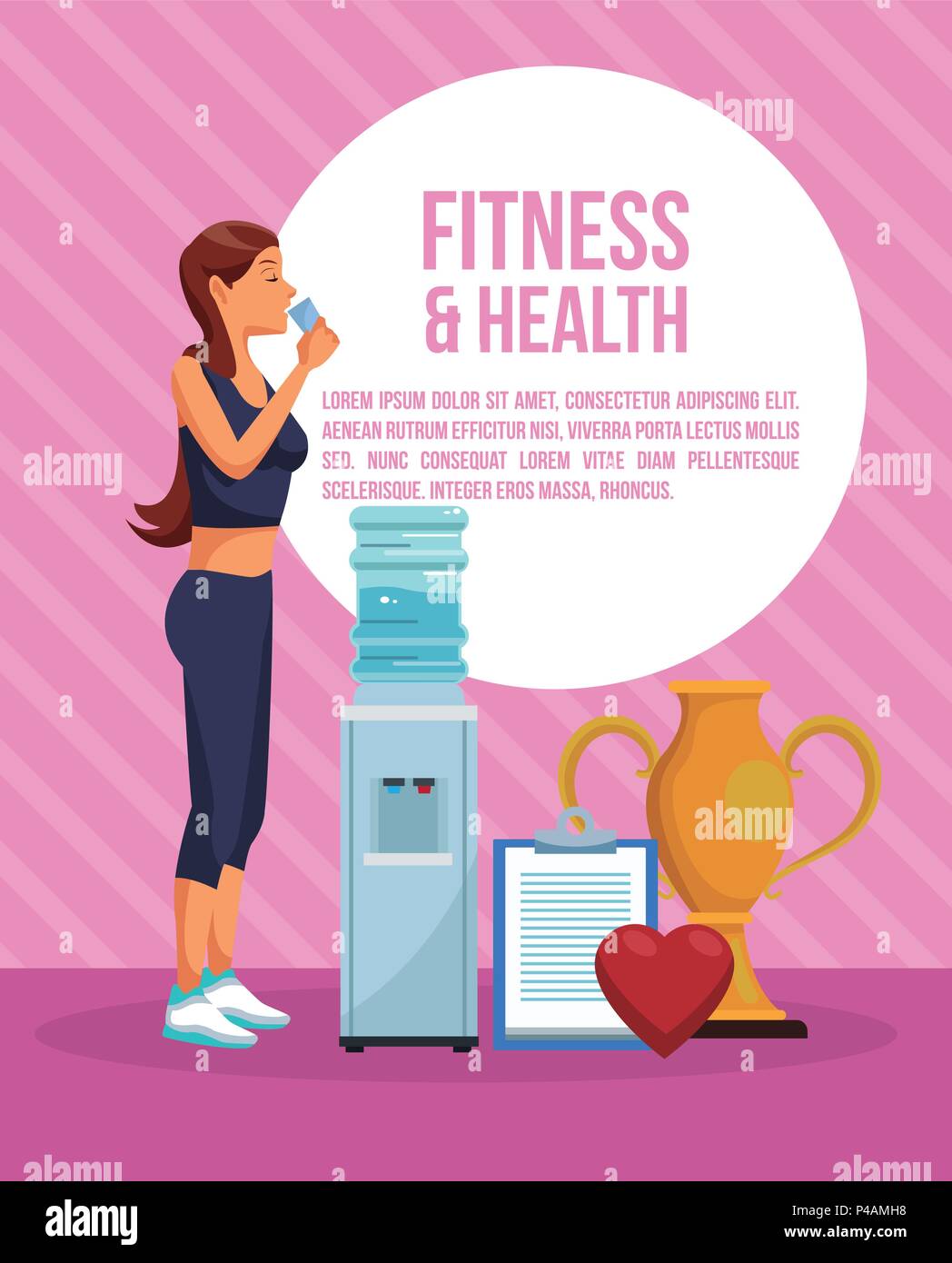 Fitness and health infographic Stock Vector