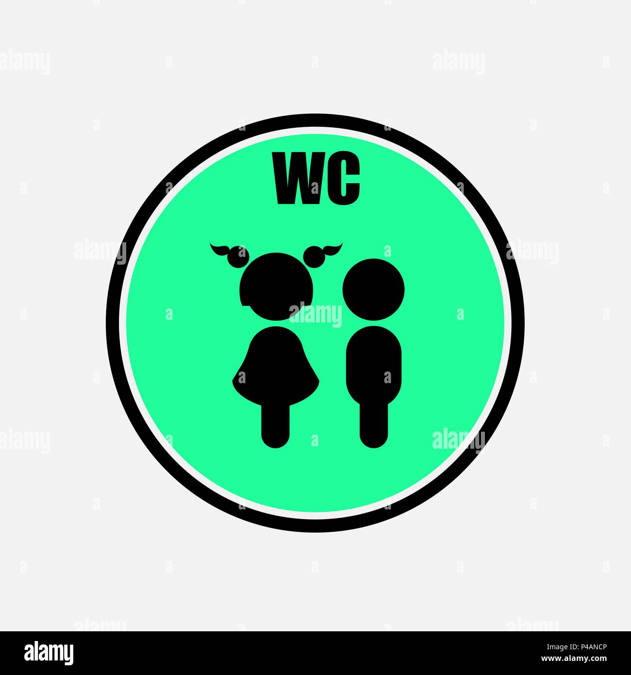 Funny Wctoiletrestroom Door Plate Symbolsman And Woman Toilet Iconvector Black Silhouette