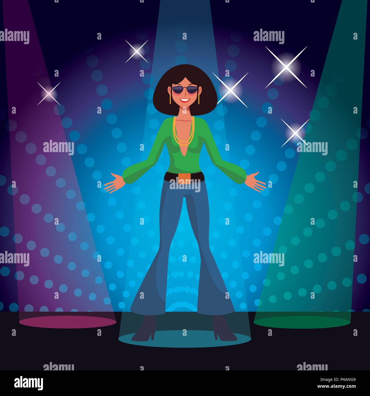 Woman disco dancing Stock Vector Image & Art - Alamy