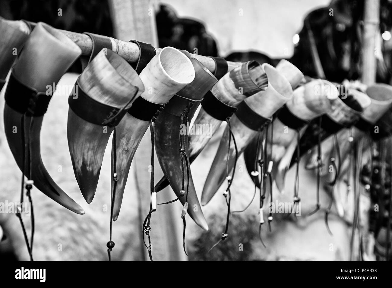 Viking drinking horn Black and White Stock Photos & Images - Alamy