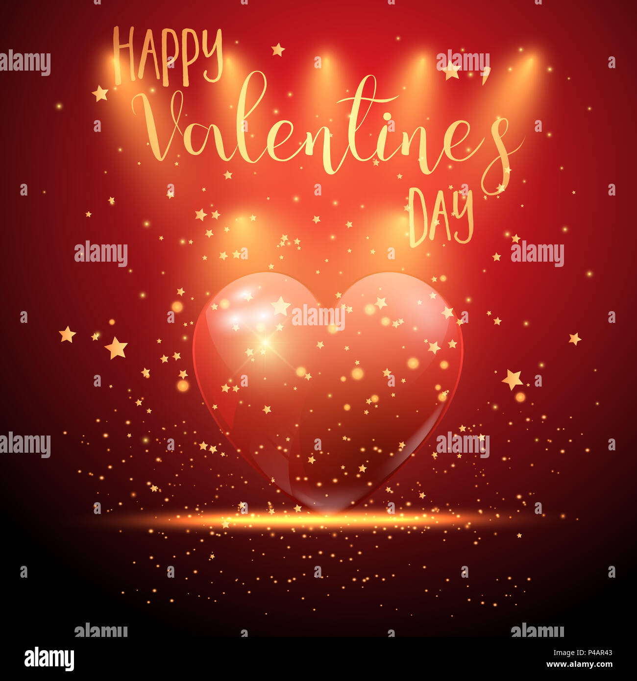 Valentine's Day background with sparkles and heart design Stock Photo ...