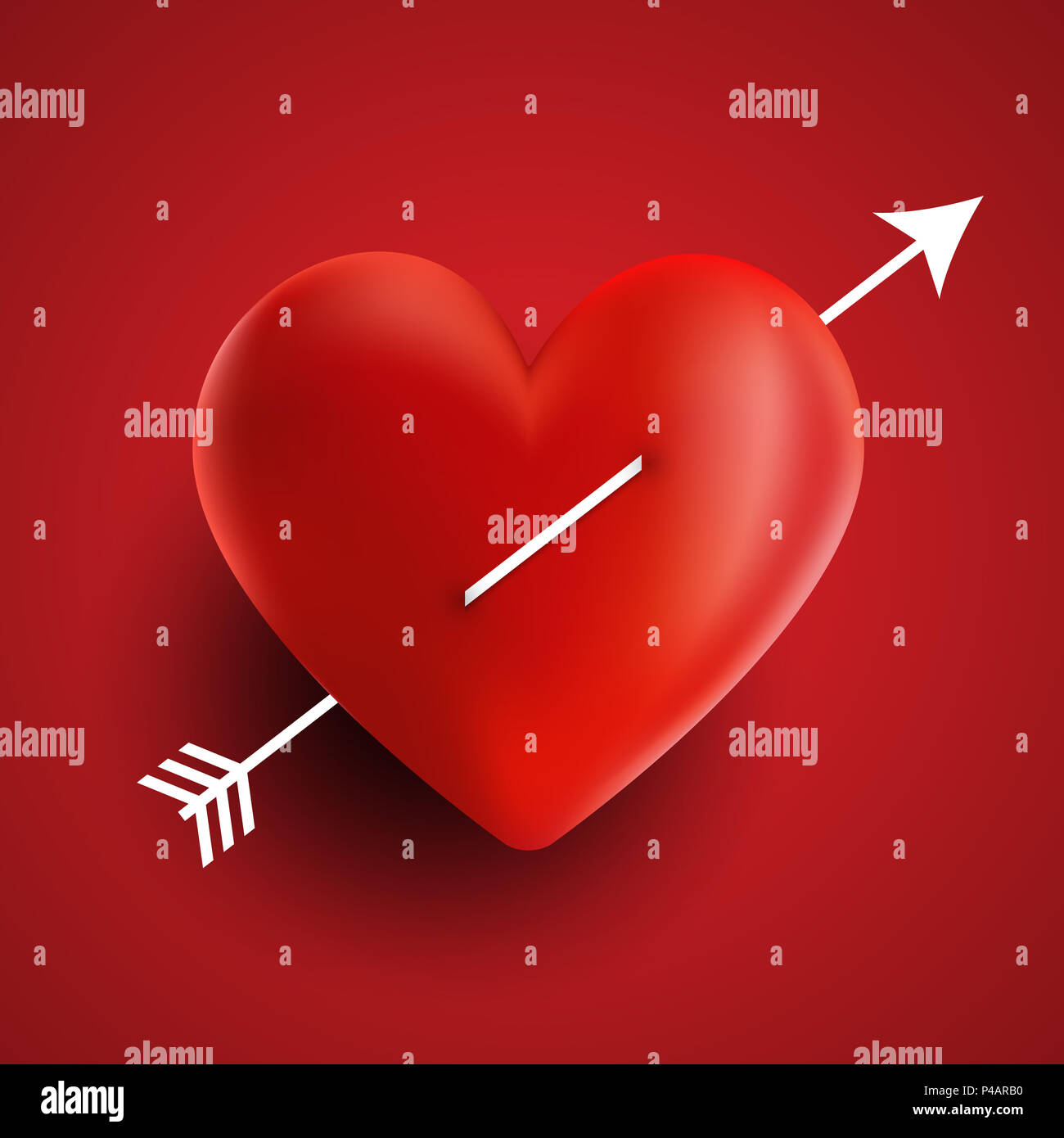 Valentine's Day background with heart and arrow design Stock Photo - Alamy