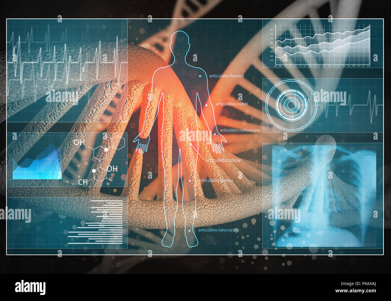 Biomedical Interface Medicine user interface Stock Photo - Alamy