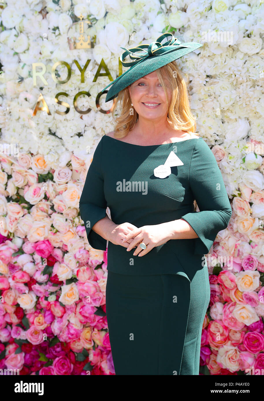 Kirsty Young arriving for day three of Royal Ascot at Ascot Racecourse. Stock Photo