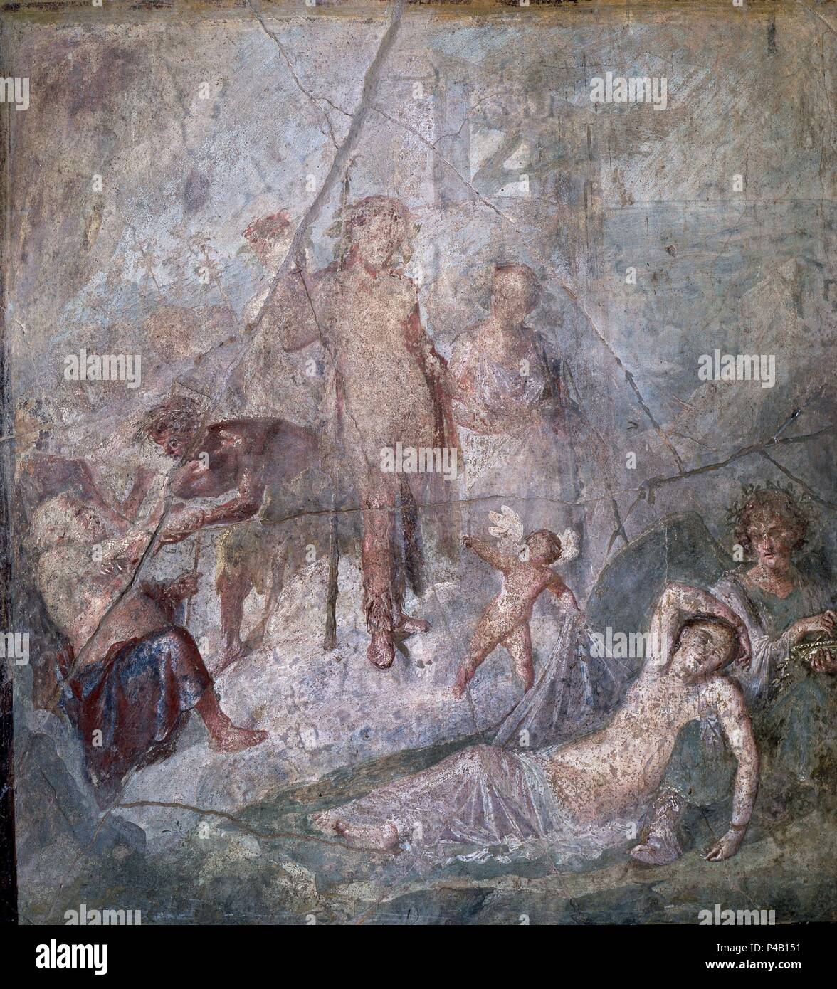 Ariadne and Dionysus in Naxos. Fresco from Pompei. Naples, museo archeologico nazionale di Napoli. Location: NATIONAL MUSEUM OF ARCHAEOLOGY, NEAPEL, ITALIA. Stock Photo