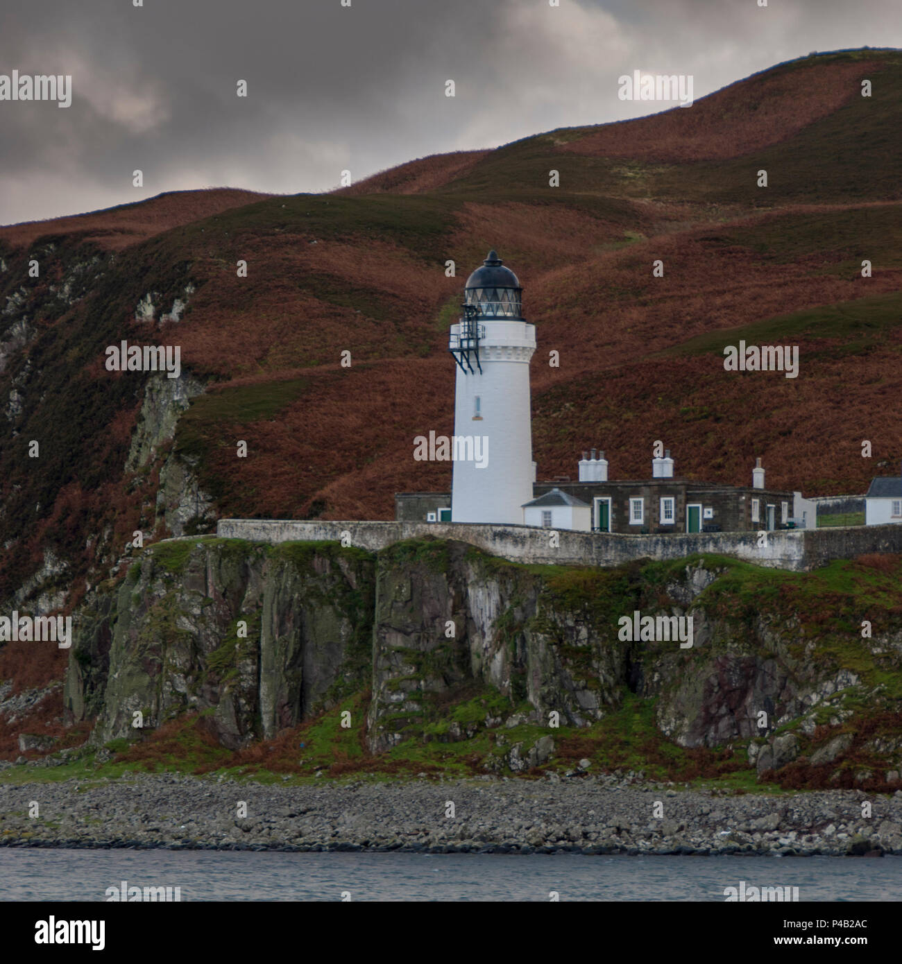 The light house on the Island of Davaar off Campbeltown Loch on the Mull of Kintyre, Argyll and Bute, Scotland Stock Photo