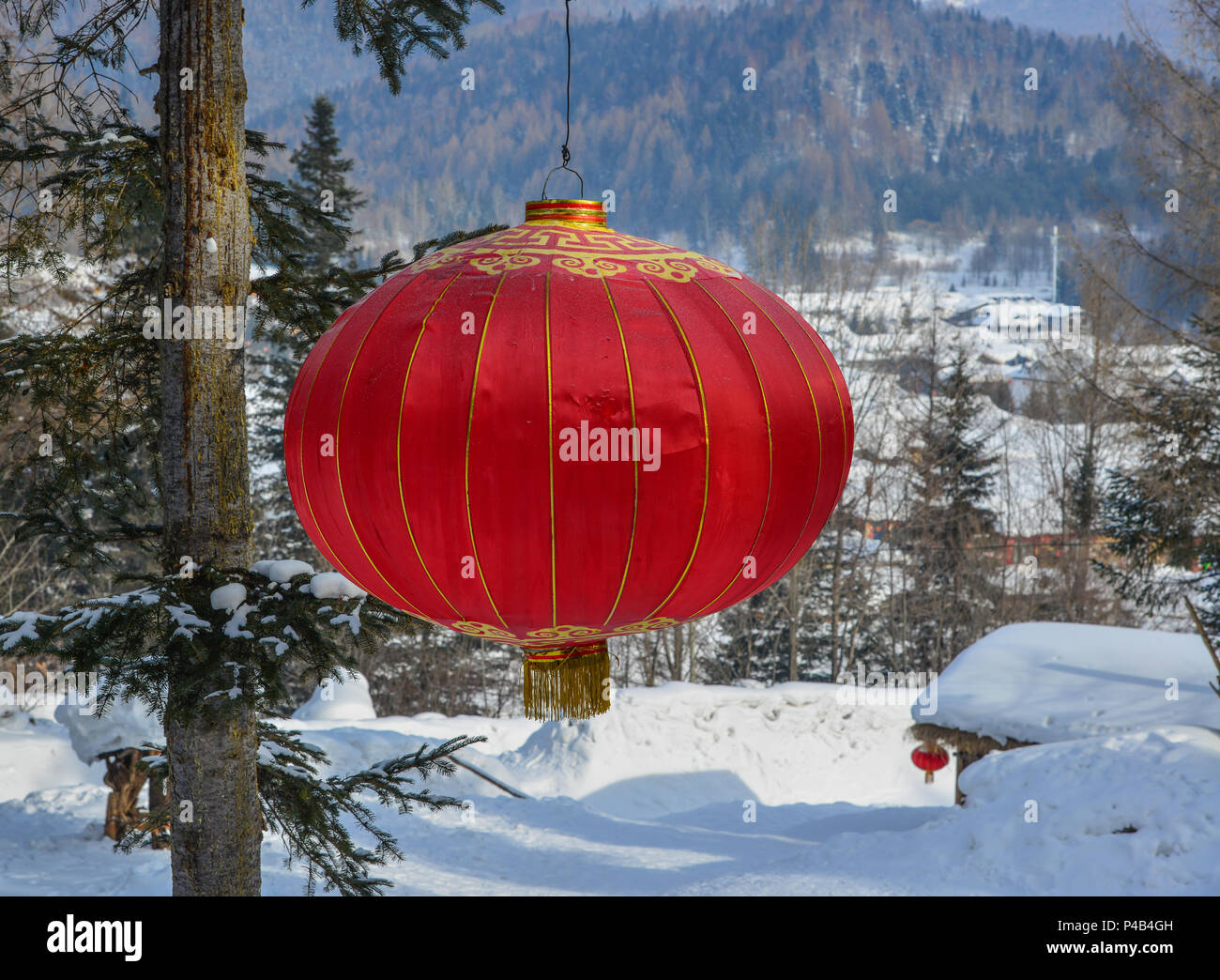 Paper lantern hanging on trees hi-res stock photography and images - Alamy