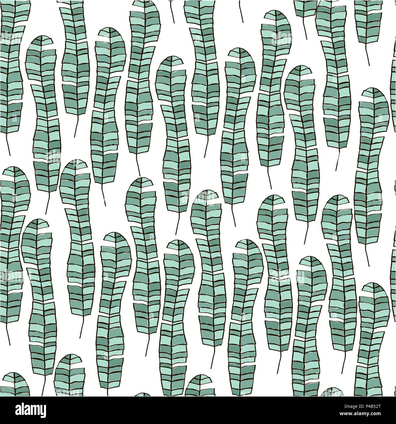 Seamless vector pattern with banana leaves Stock Vector
