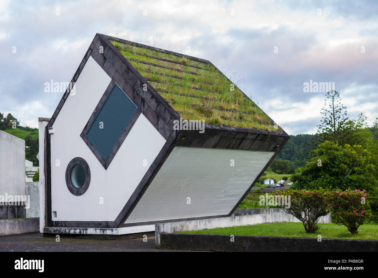 Portugal, Azores, Sao Miguel Island, Furnas, upside-down house Stock Photo