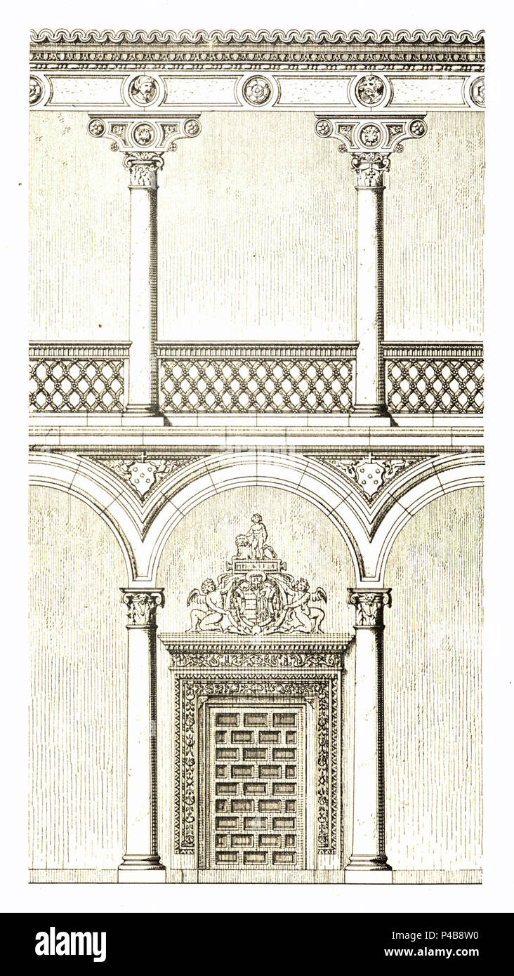 118b Tafel 8 - Alcala de Henares, Hof im erzbischöflichen Palaste 1534. Stock Photo