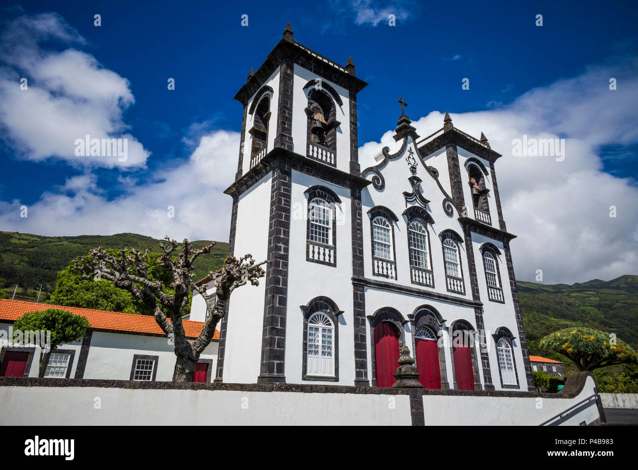 Portugal, Azores, Sao Island, Urzelina, town church Stock Photo