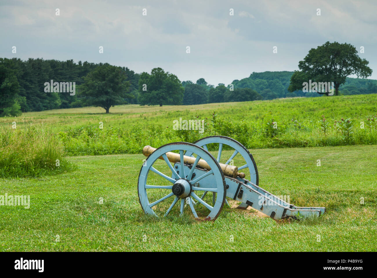 USA, Pennsylvania, King of Prussia, Valley Forge National Historical Park, Battlefield of the American Revolutionary War, Muhlenberg Brigade cannon Stock Photo