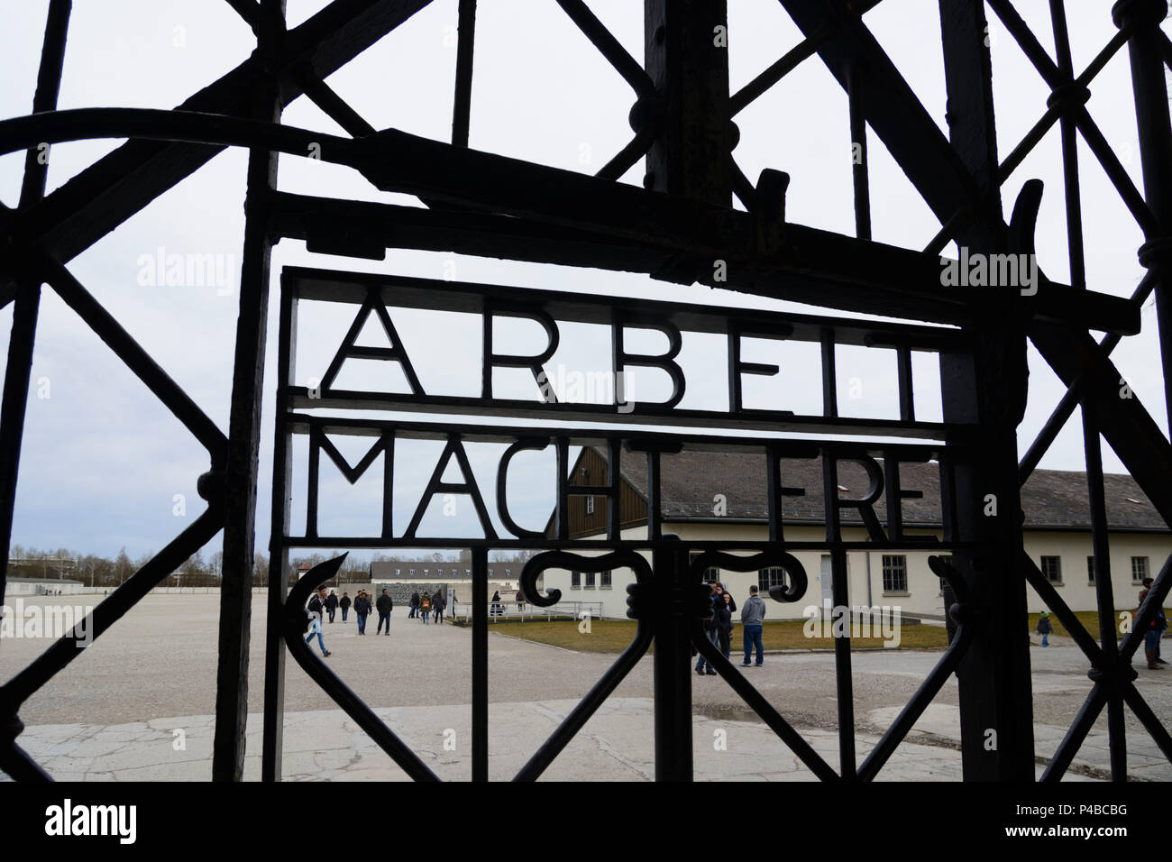 Dachau concentration camp main camp gate sign slogan arbeit macht