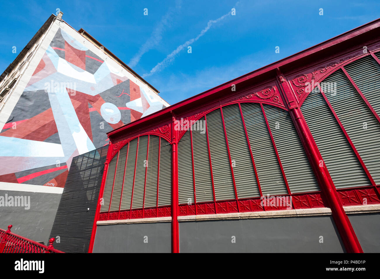 Ferreira borges market facade in porto portugal europe hi-res stock