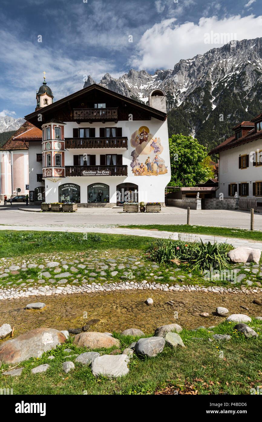 Germany, Bavaria, Mittenwald, 'Im Gries' district, Karwendel mountains  Stock Photo - Alamy